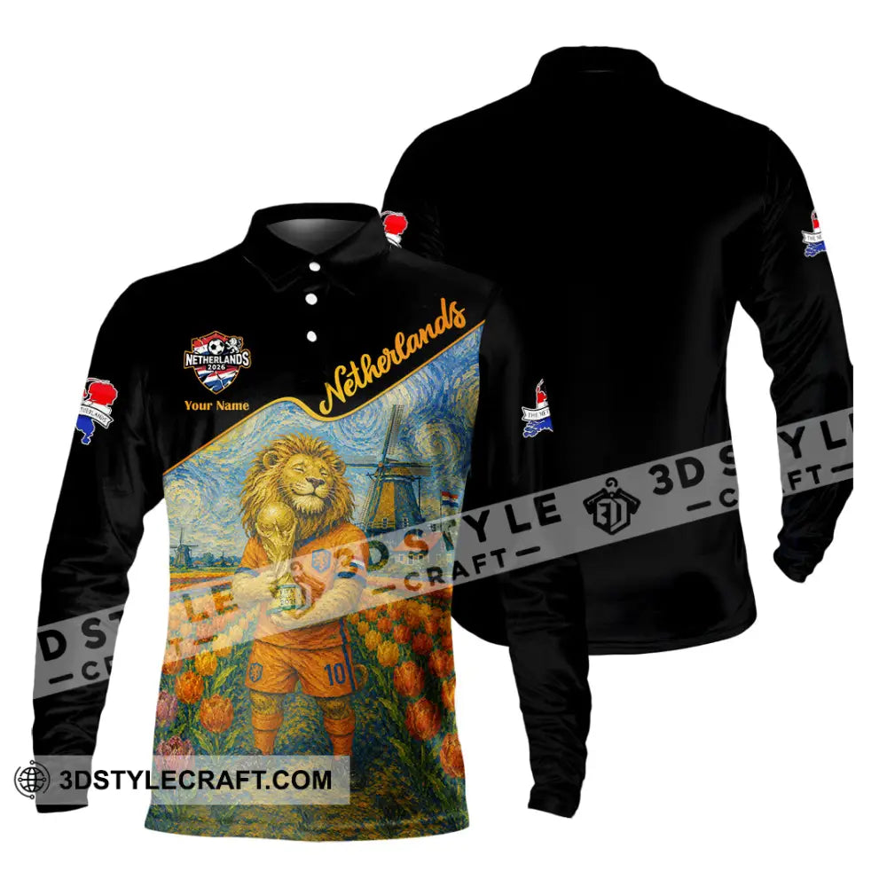 Unisex Shirt - Custom Netherlands World Cup 2026 Shirt - Long Sleeve Polo / S - T-shirt