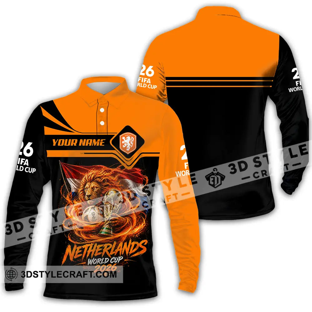Unisex Shirt - Custom Netherlands World Cup 2026 Shirt - Long Sleeve Polo / S - T-shirt