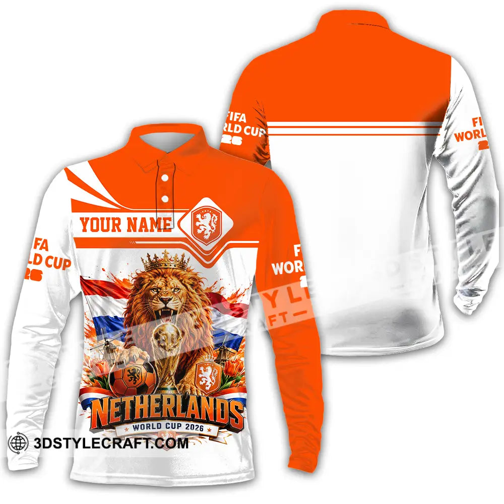 Unisex Shirt - Custom Netherlands World Cup 2026 Shirt - Long Sleeve Polo / S - T-shirt