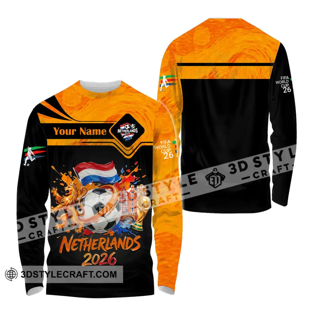 Unisex Shirt - Custom Netherlands World Cup 2026 Shirt - Long Sleeve Shirt / S - T-shirt