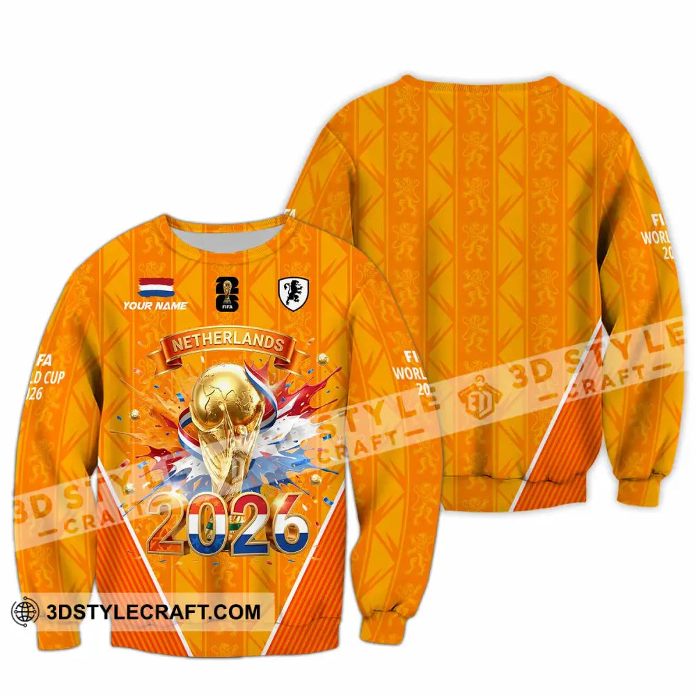 Unisex Shirt - Custom Netherlands World Cup 2026 3D Shirt Long Sleeve / S T-shirt