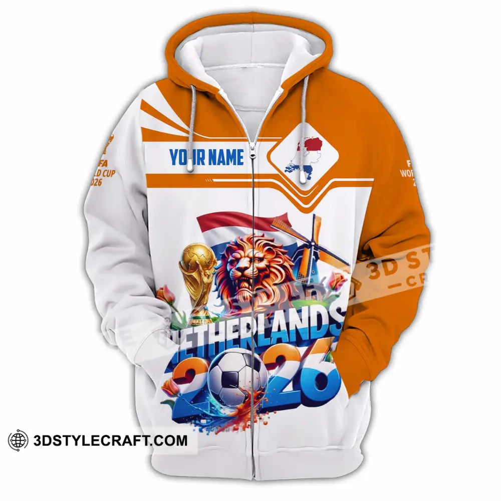 Unisex Shirt - Custom Netherlands World Cup 2026 Shirt - Zipper Hoodie / S - T-shirt