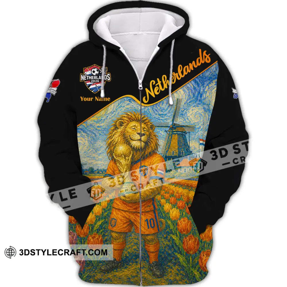Unisex Shirt - Custom Netherlands World Cup 2026 Shirt - Zipper Hoodie / S - T-shirt