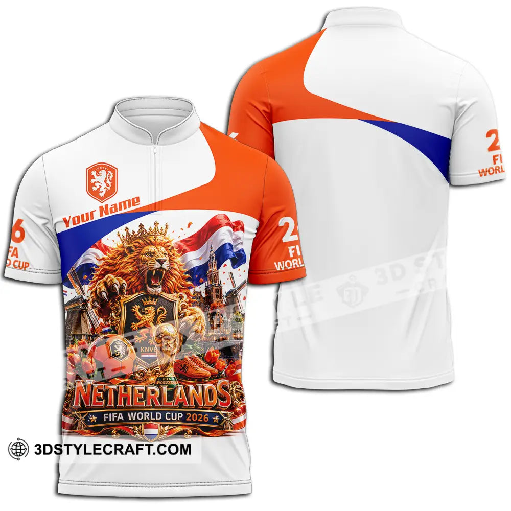 Unisex Shirt - Custom Netherlands World Cup 2026 Shirt - Zipper Polo Shirt / S - T-shirt