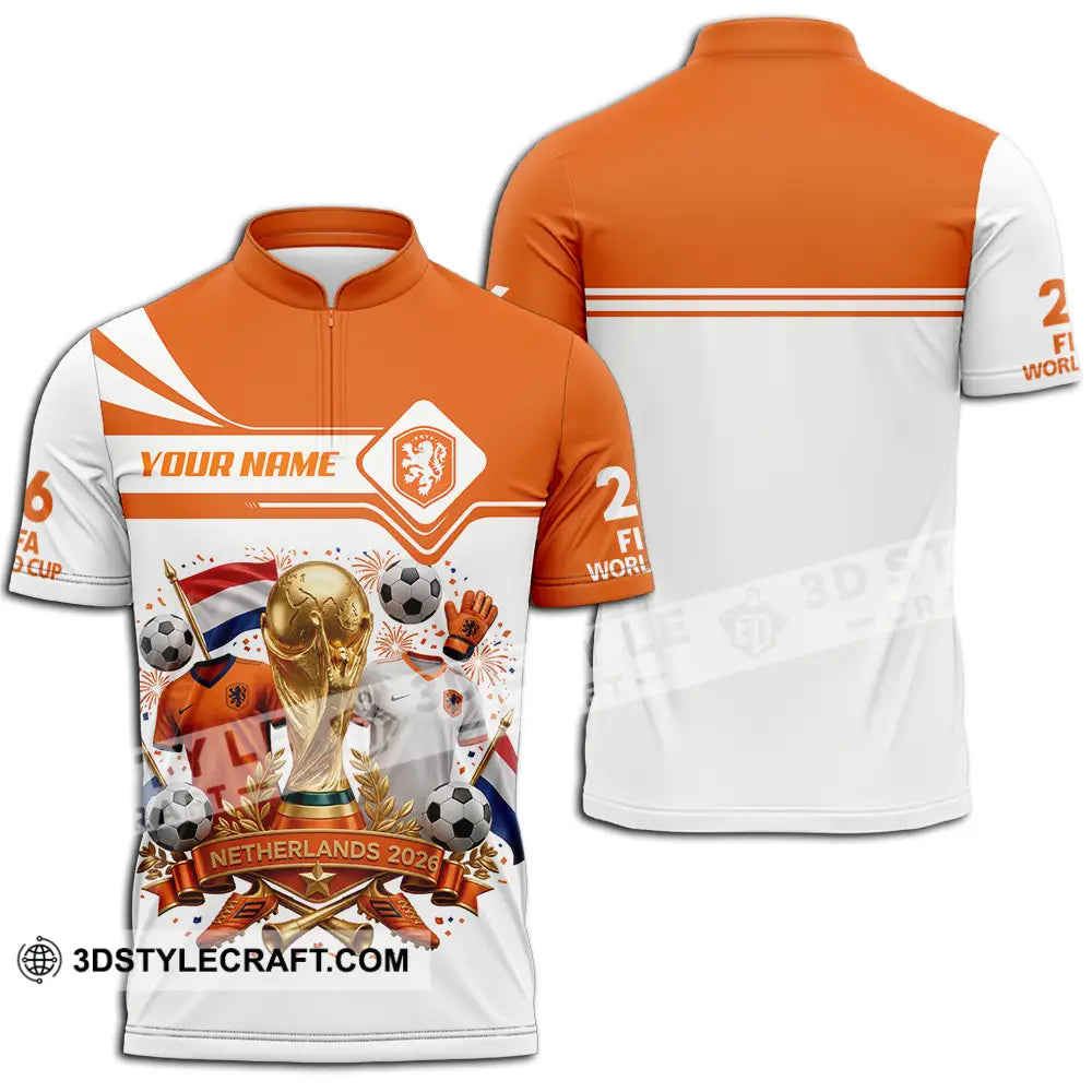 Unisex Shirt - Custom Netherlands World Cup 2026 Shirt - Zipper Polo Shirt / S - T-shirt