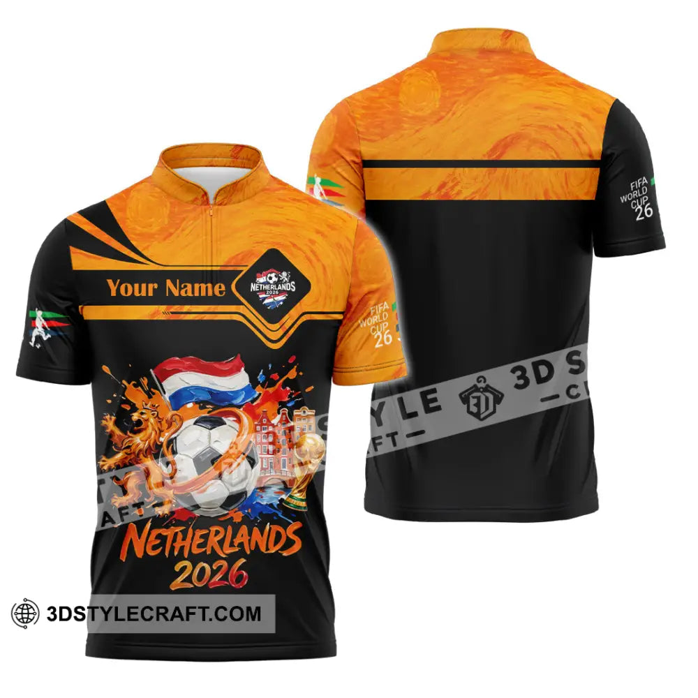 Unisex Shirt - Custom Netherlands World Cup 2026 Shirt - Zipper Polo Shirt / S - T-shirt