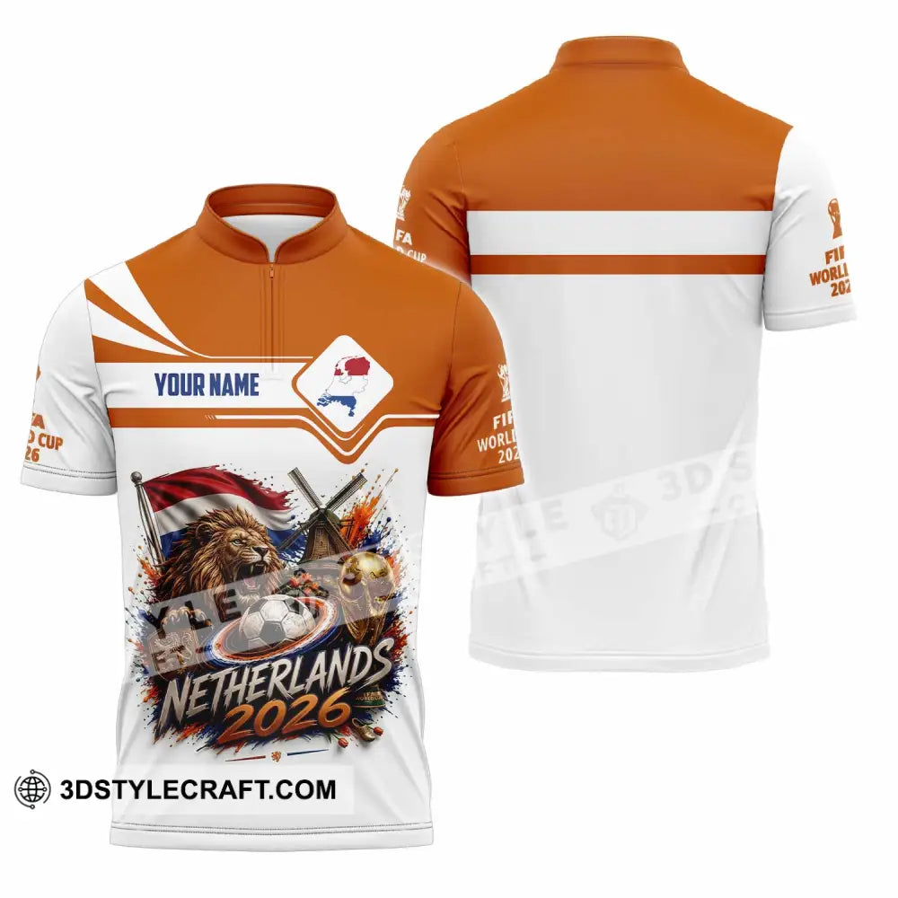 Unisex Shirt - Custom Netherlands World Cup 2026 Shirt - Zipper Polo Shirt / S - T-shirt