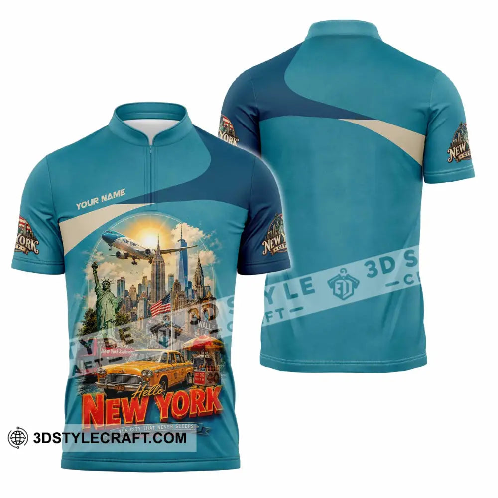 Unisex Shirt - Custom New York Shirt - Zipper Polo Shirt / S - T-shirt