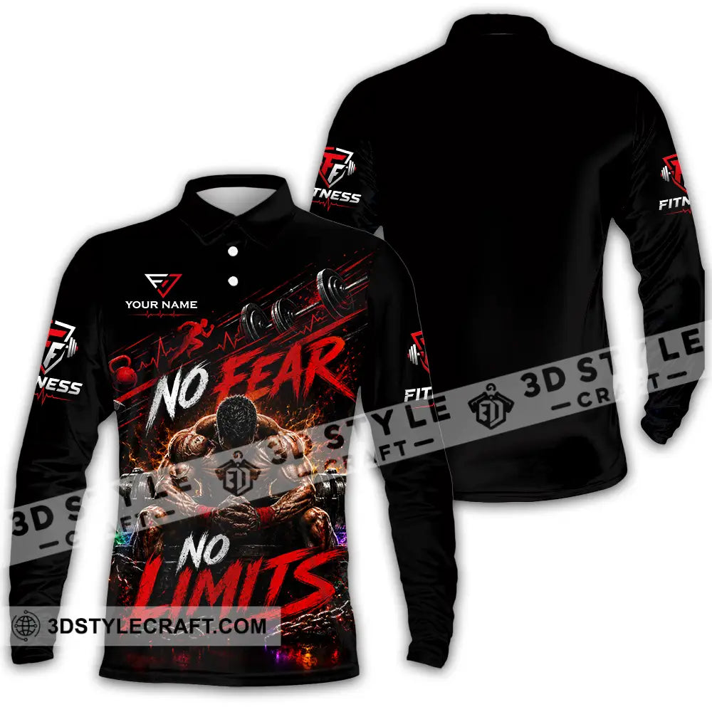 Unisex Shirt - Custom No Fear No Limits Shirt - Long Sleeve Polo / S - T-shirt