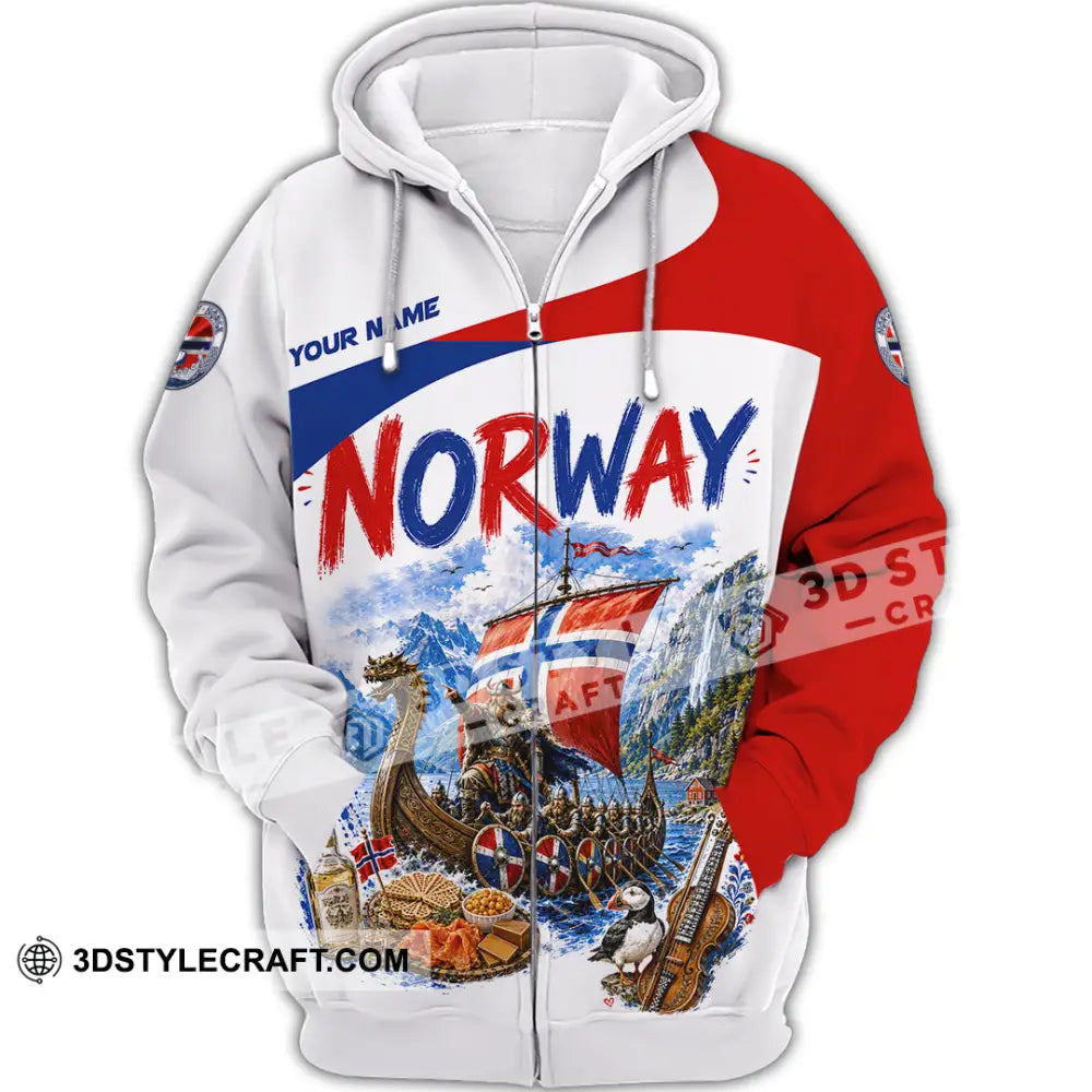 Unisex Shirt - Custom Norway Shirt - Zipper Hoodie / S - T-shirt