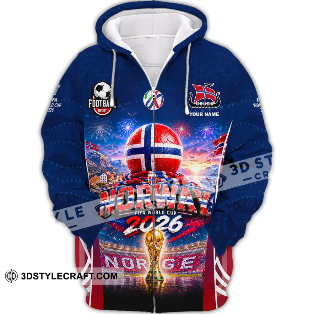 Unisex Shirt - Custom Norway World Cup 2026 Shirt - Zipper Hoodie / S - T-shirt