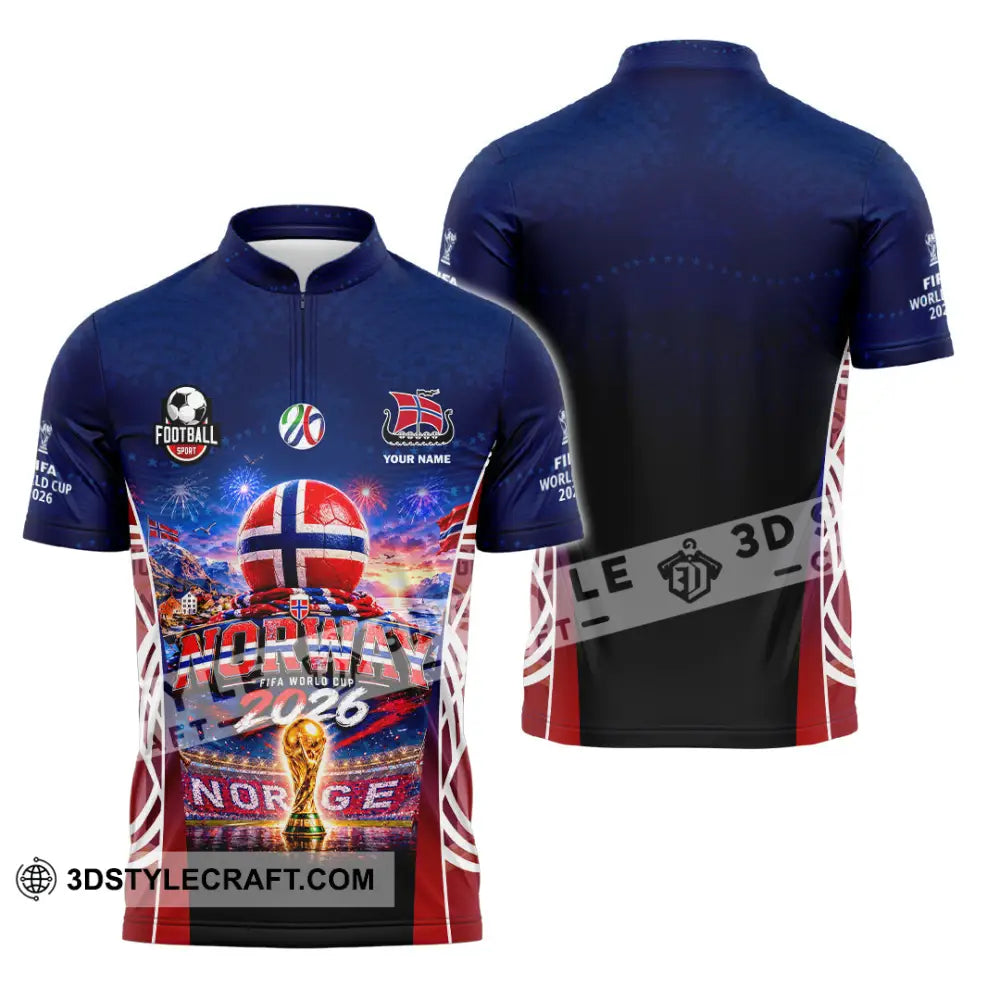 Unisex Shirt - Custom Norway World Cup 2026 Shirt - Zipper Polo Shirt / S - T-shirt
