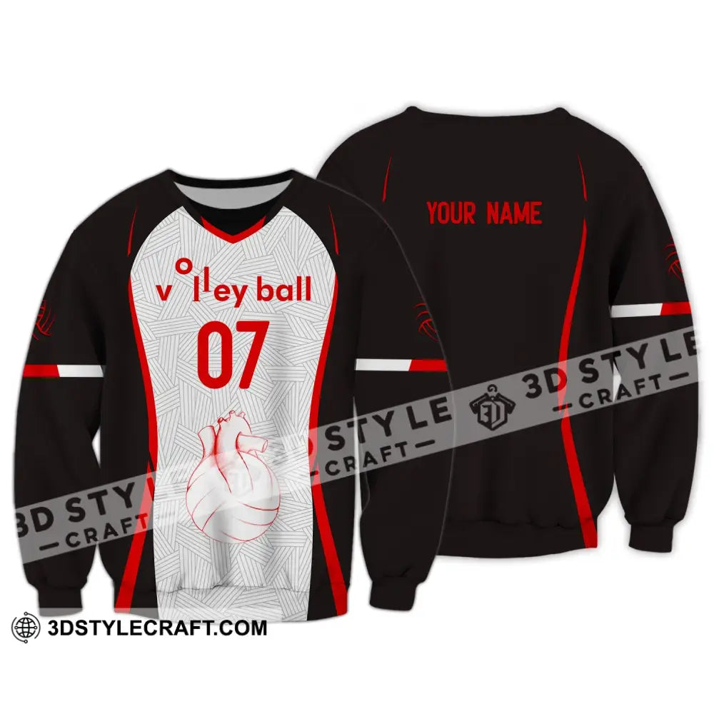 Unisex Shirt Custom Number Volleyball Hoodie Team T-Shirt Gift For Players Long Sleeve / S