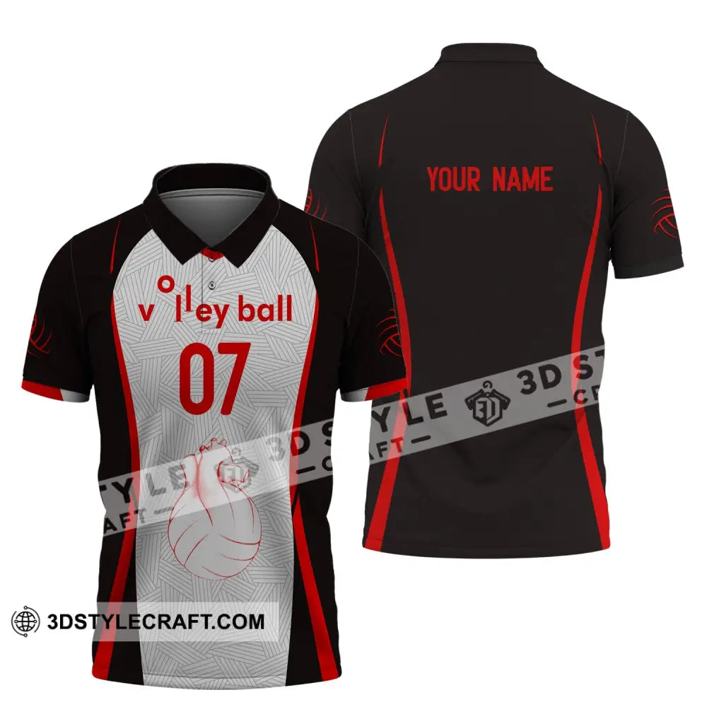 Unisex Shirt Custom Number Volleyball Hoodie Team T-Shirt Gift For Players Polo / S