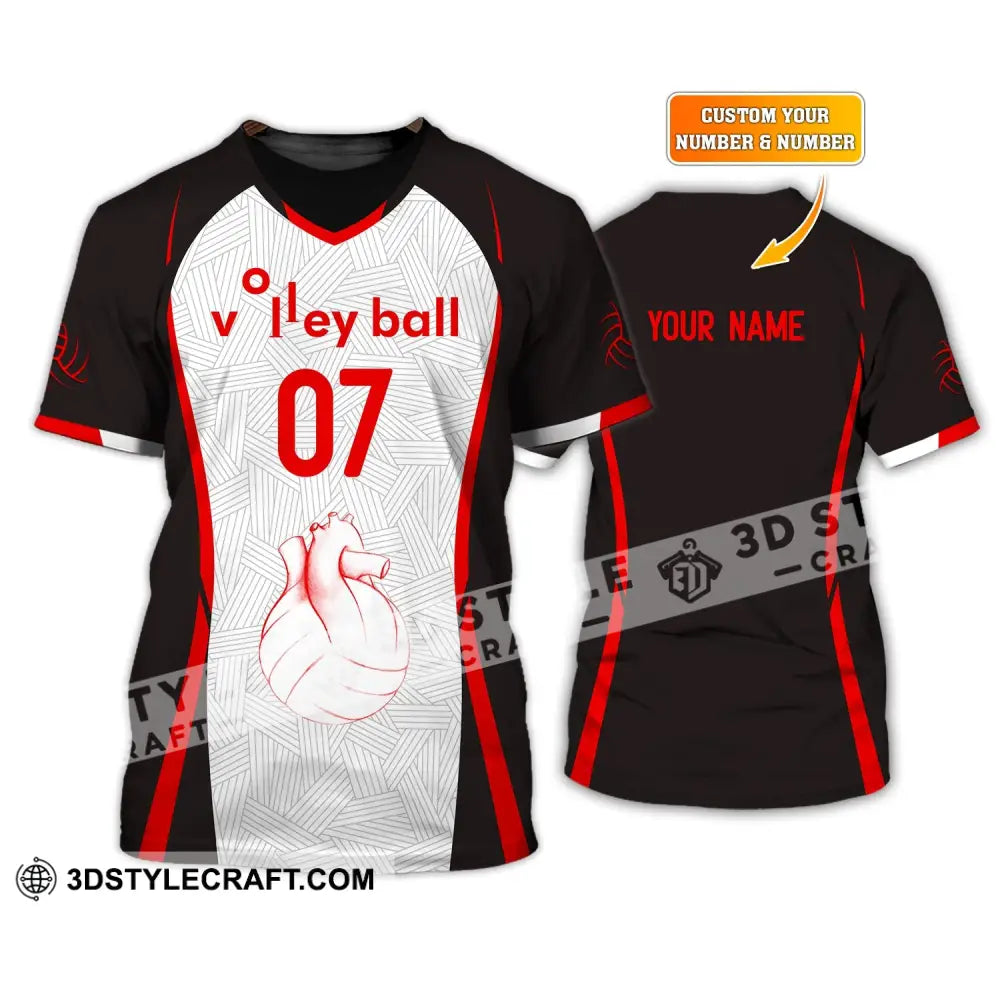 Unisex Shirt Custom Number Volleyball Hoodie Team T-Shirt Gift For Players / S