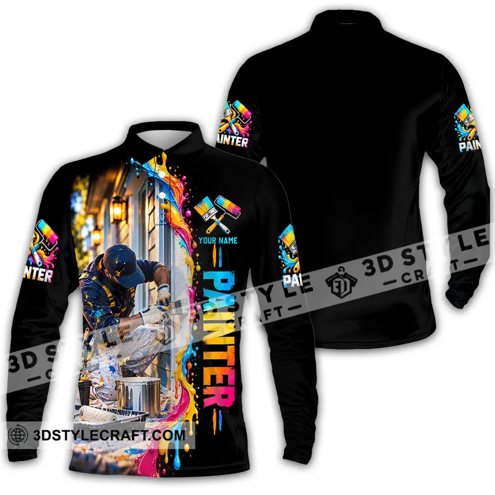 Unisex Shirt - Custom Painter Shirt - Long Sleeve Polo / S - T-shirt