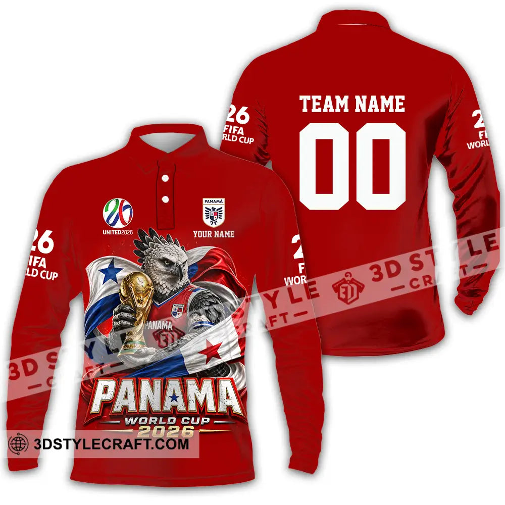 Unisex Shirt - Custom Panama World Cup 2026 3D Shirt - Long Sleeve Polo / S - T-shirt