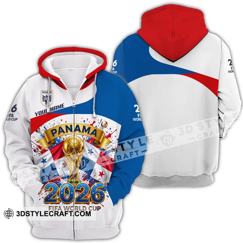Unisex Shirt - Custom Panama World Cup 2026 3D Shirt - Zipper Hoodie / S - T-shirt