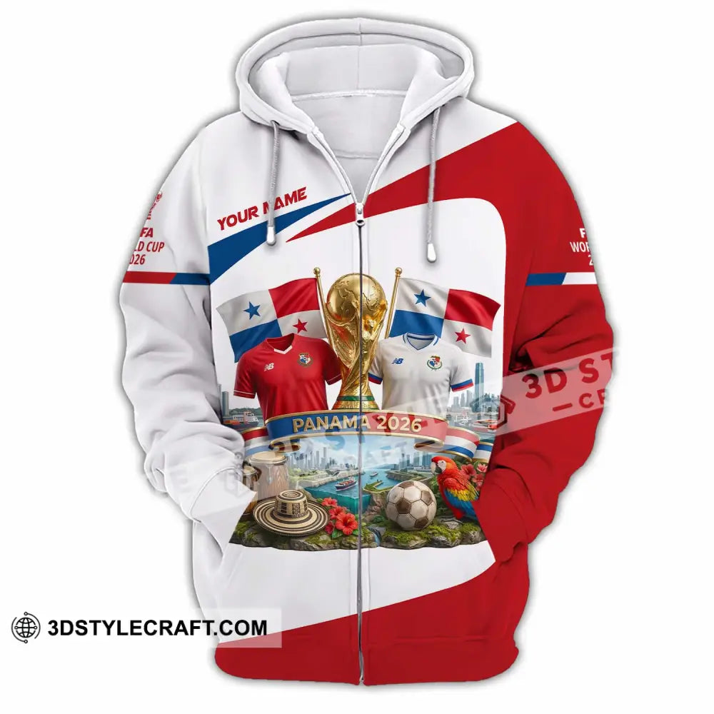 Unisex Shirt - Custom Panama World Cup 2026 3D Shirt - Zipper Hoodie / S - T-shirt