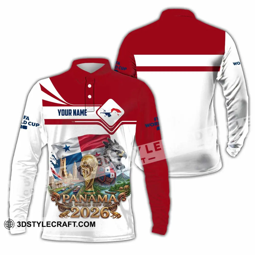 Unisex Shirt - Custom Panama World Cup 2026 Shirt - Long Sleeve Polo / S - T-shirt