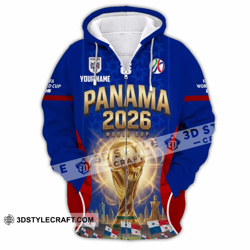 Unisex Shirt - Custom Panama World Cup 2026 Shirt - Zipper Hoodie / S - T-shirt