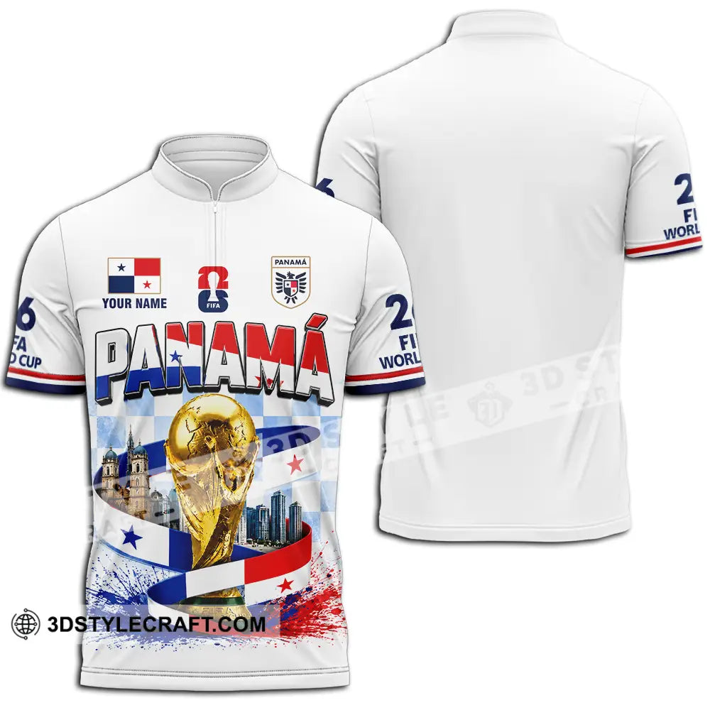 Unisex Shirt - Custom Panama World Cup 2026 Shirt - Zipper Polo Shirt / S - T-shirt