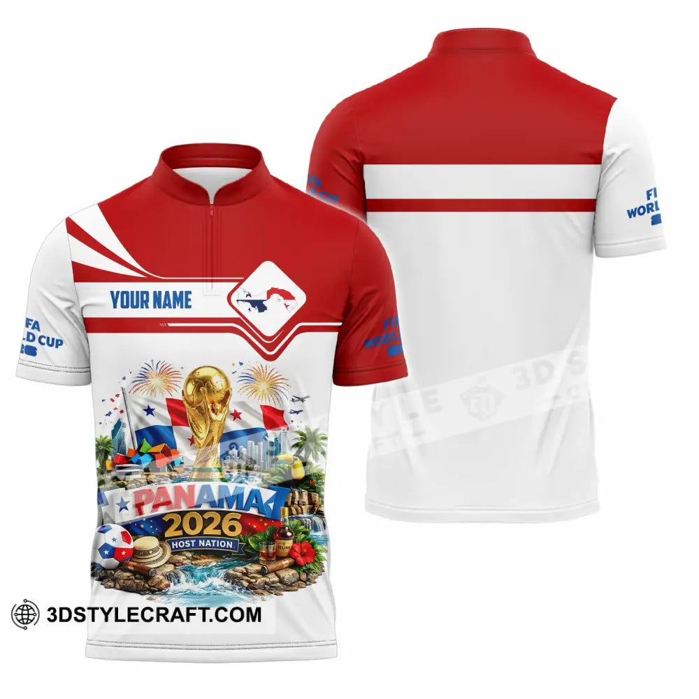 Unisex Shirt - Custom Panama World Cup 2026 Shirt - Zipper Polo Shirt / S - T-shirt