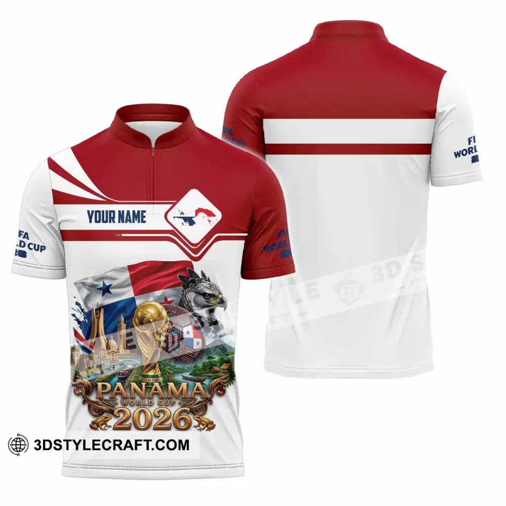 Unisex Shirt - Custom Panama World Cup 2026 Shirt - Zipper Polo Shirt / S - T-shirt