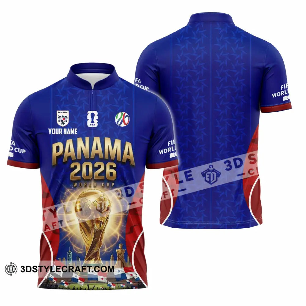 Unisex Shirt - Custom Panama World Cup 2026 Shirt - Zipper Polo Shirt / S - T-shirt