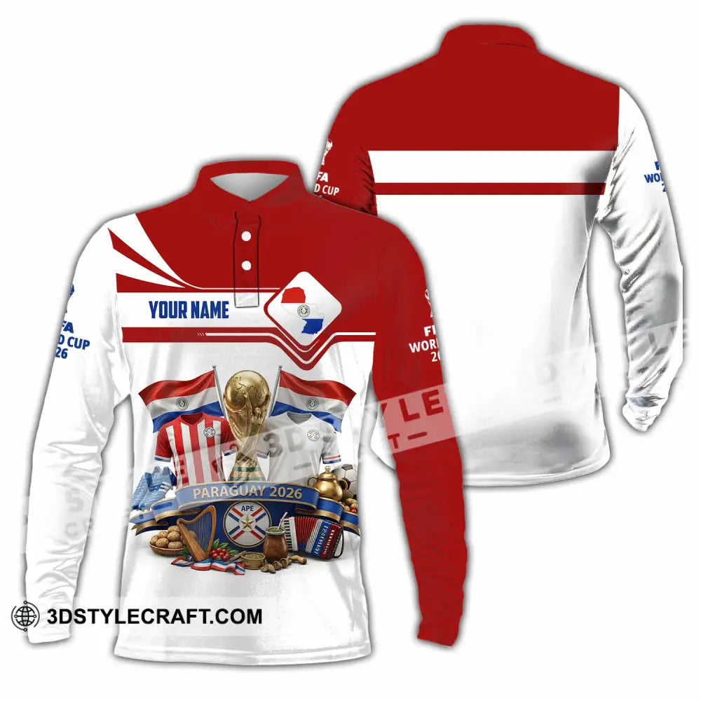 Unisex Shirt - Custom Paraguay World Cup 2026 Shirt - Long Sleeve Polo / S - T-shirt