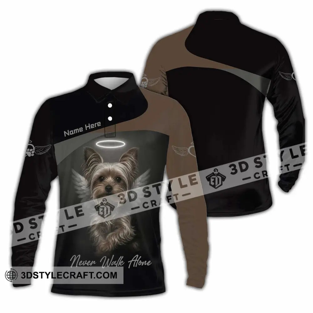 Unisex Shirt - Custom Pet Lover Never Walk Alone 3D Shirt Long Sleeve Polo / S T-shirt
