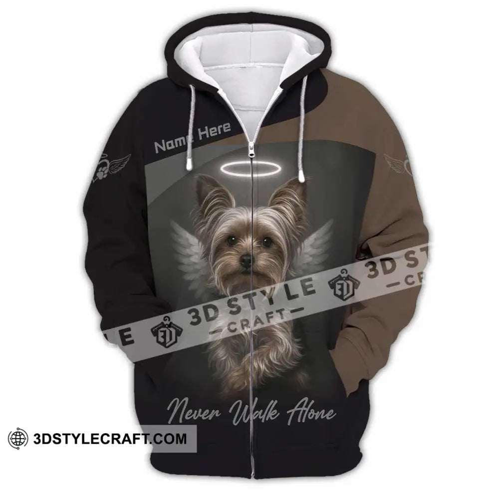 Unisex Shirt - Custom Pet Lover Never Walk Alone 3D Shirt Zipper Hoodie / S T-shirt