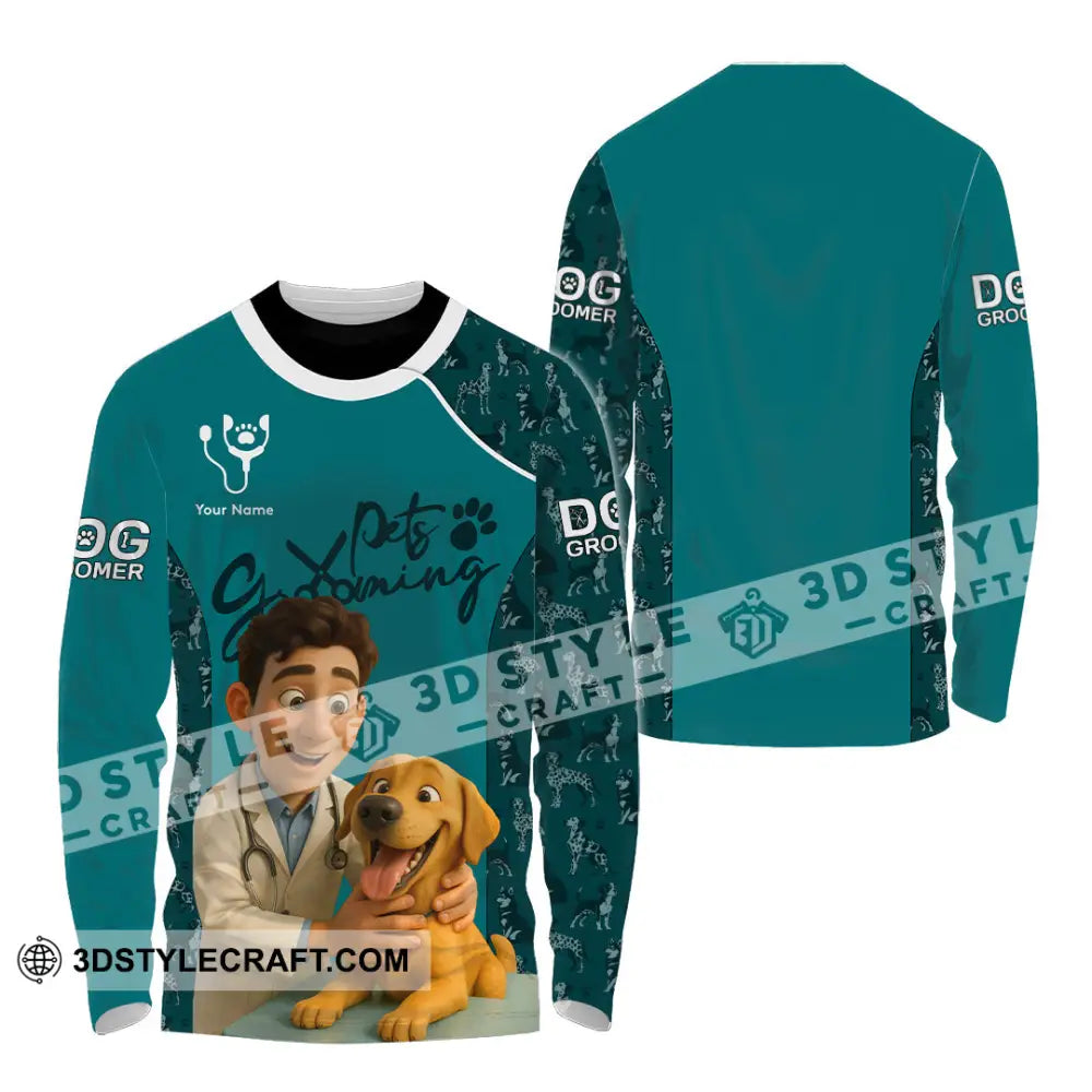 Unisex Shirt - Custom Pets Grooming 3D Shirt Long Sleeve Shirt / S T-shirt
