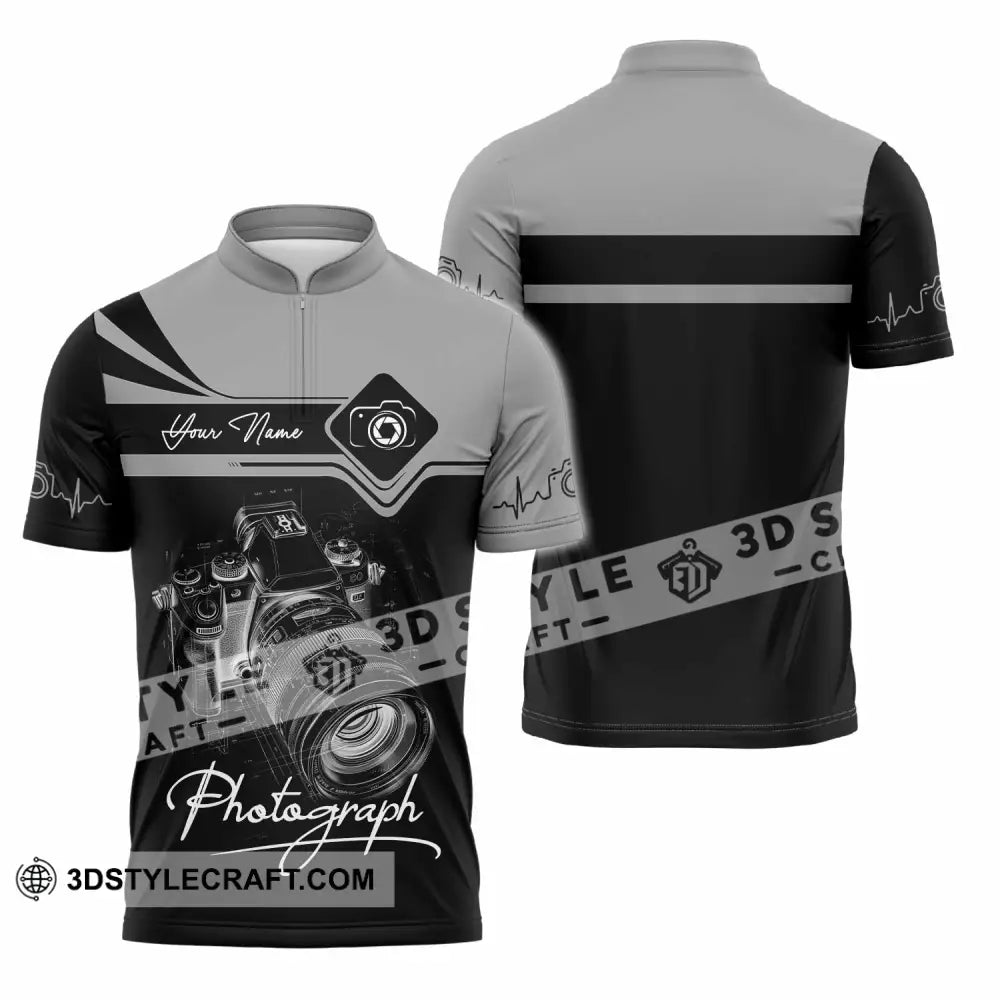 Unisex Shirt - Custom Photograph 3D Shirt Zipper Polo Shirt / S T-shirt