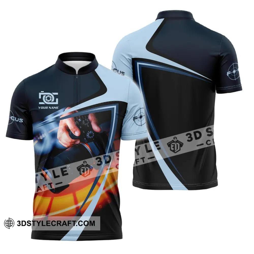 Unisex Shirt - Custom Photograph 3D Shirt Zipper Polo Shirt / S T-shirt