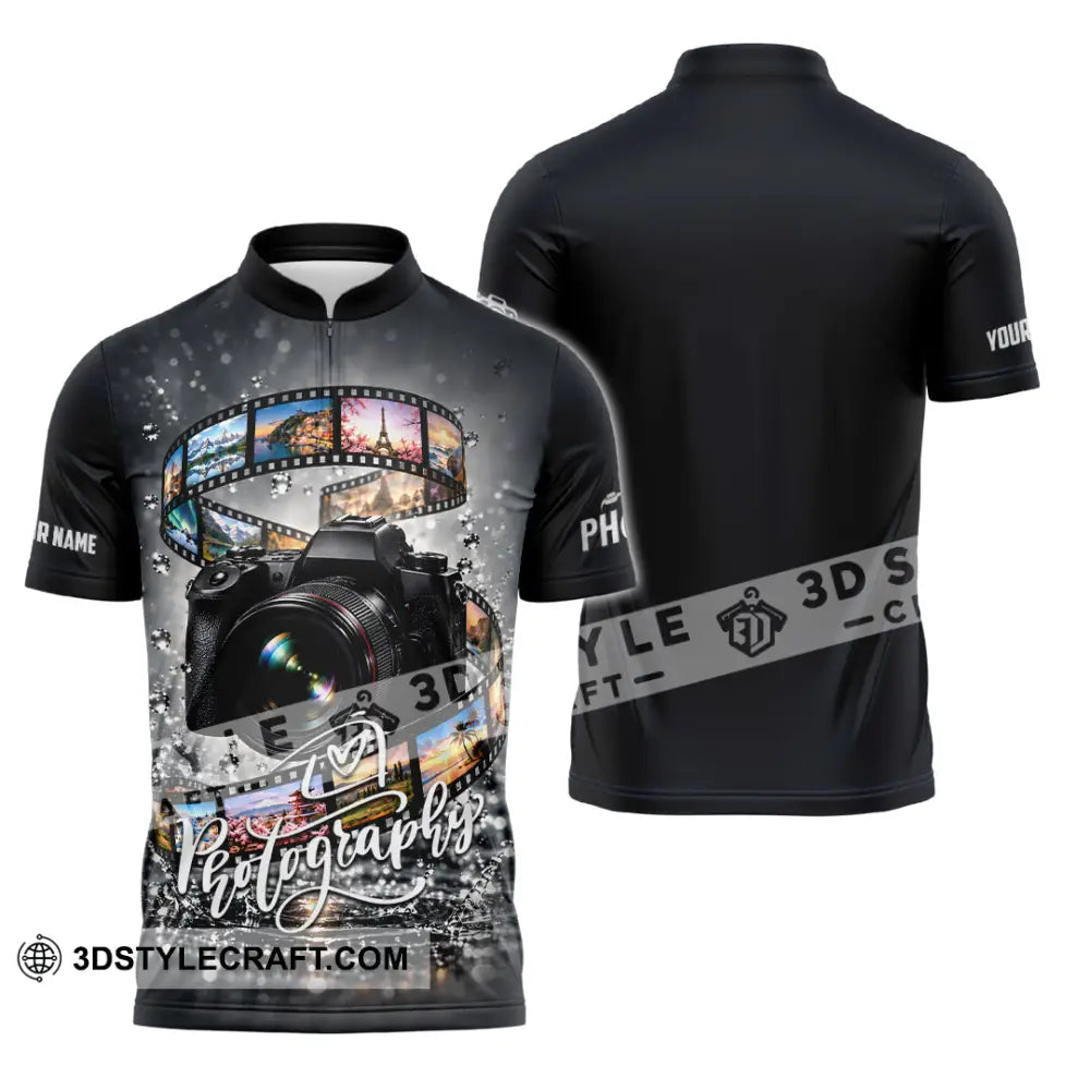 Unisex Shirt - Custom Photograph Shirt - Zipper Polo Shirt / S - T-shirt