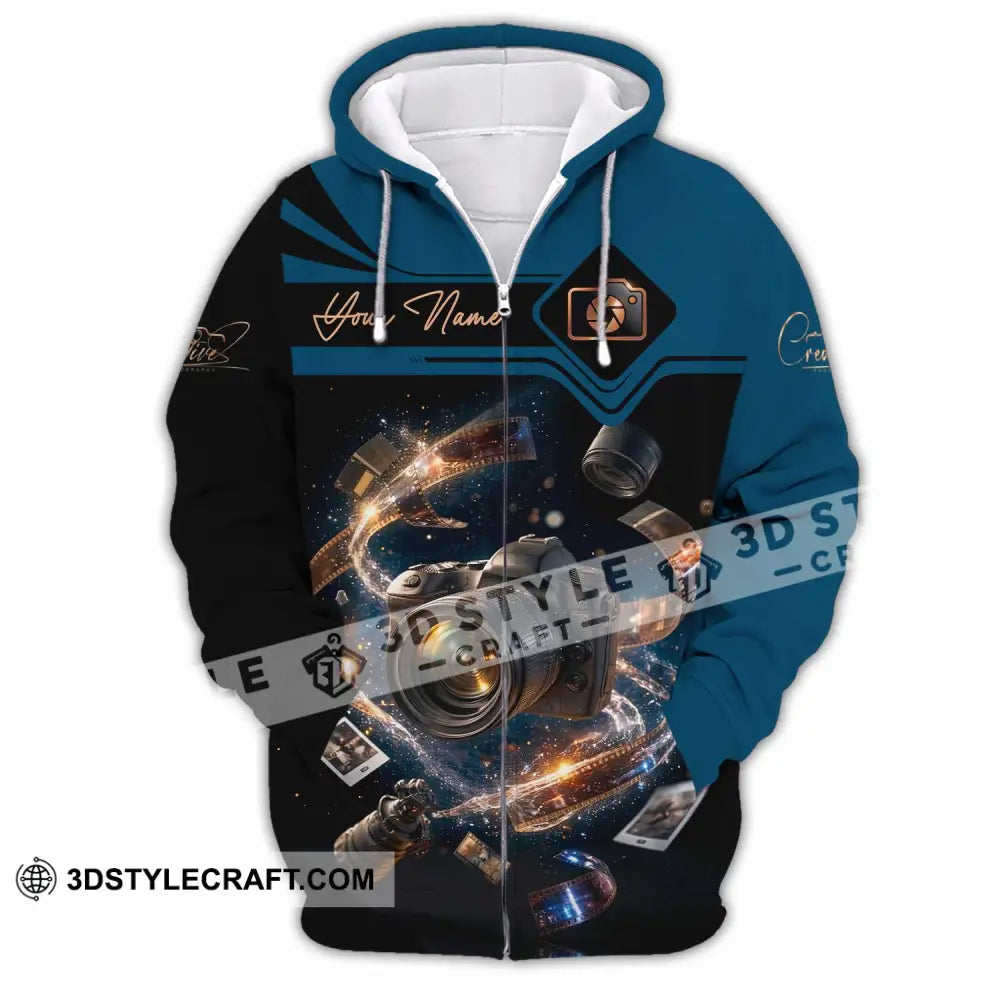 Unisex Shirt - Custom Photographer 3D Shirt - Zipper Hoodie / S - T-shirt