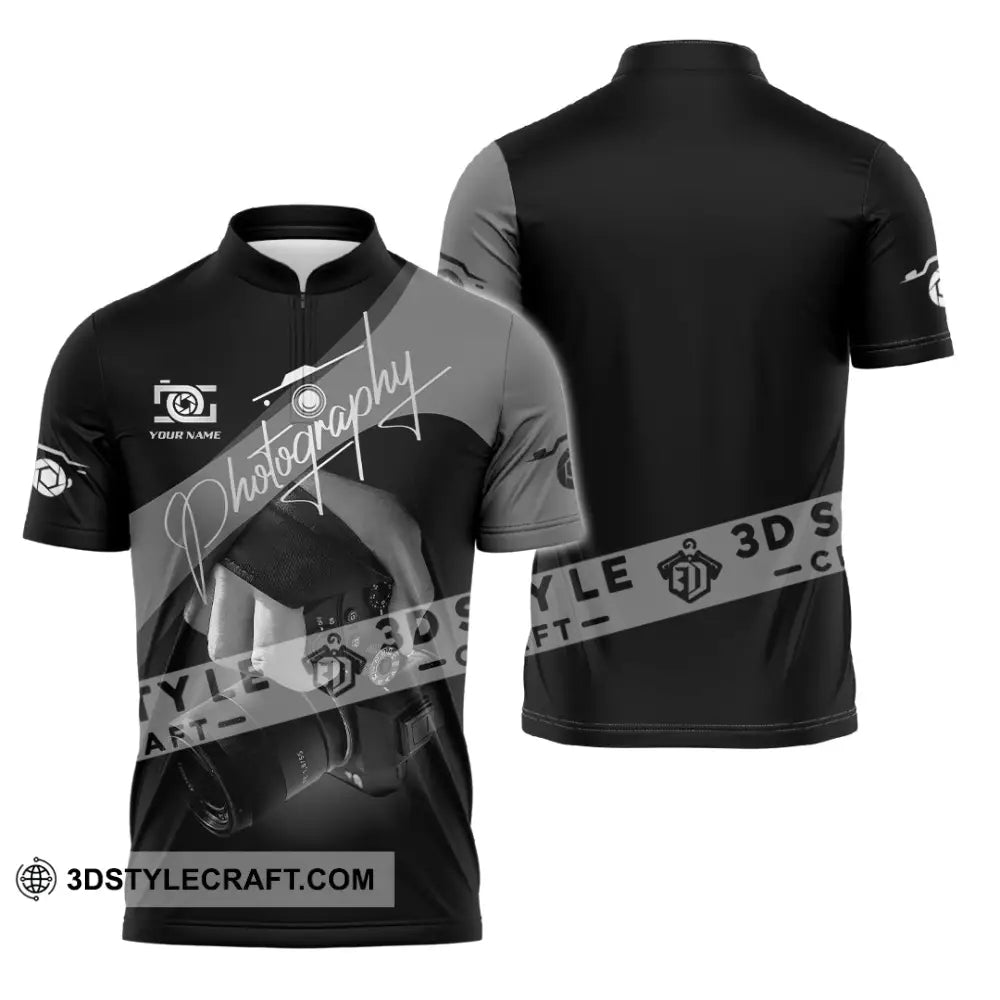 Unisex Shirt - Custom Photography 3D Shirt Zipper Polo Shirt / S T-shirt