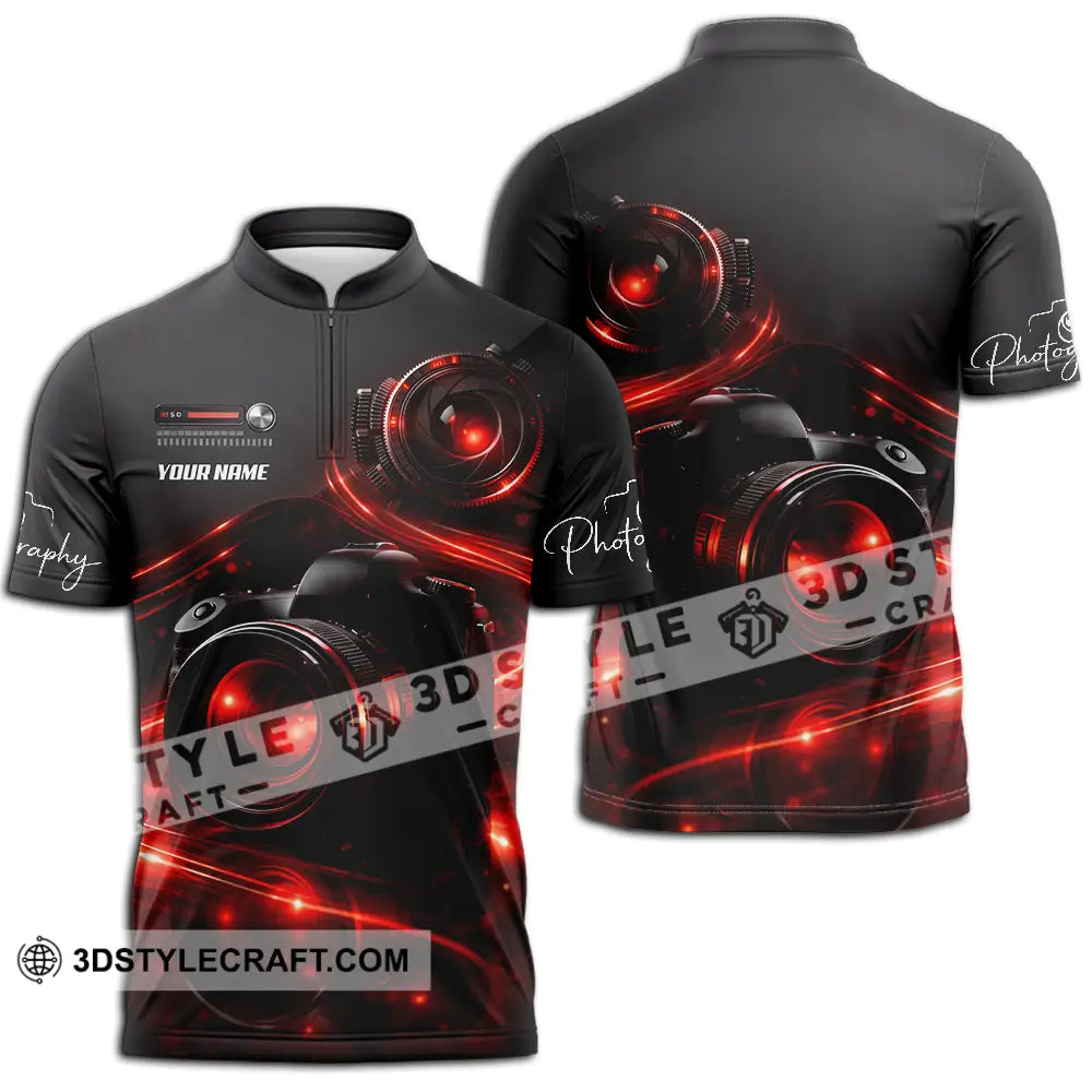 Unisex Shirt - Custom Photography 3D Shirt Zipper Polo Shirt / S T-shirt