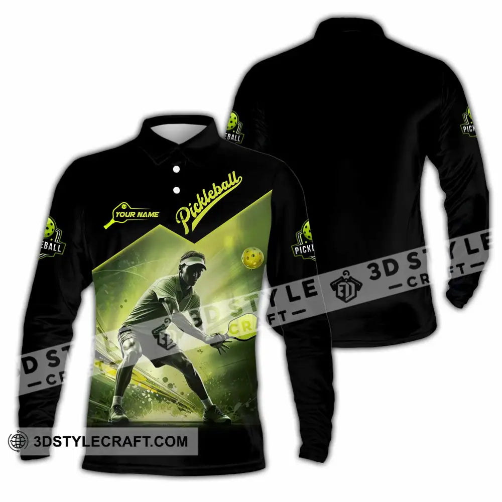 Unisex Shirt - Custom Pickleball 3D Shirt Long Sleeve Polo / S T-shirt