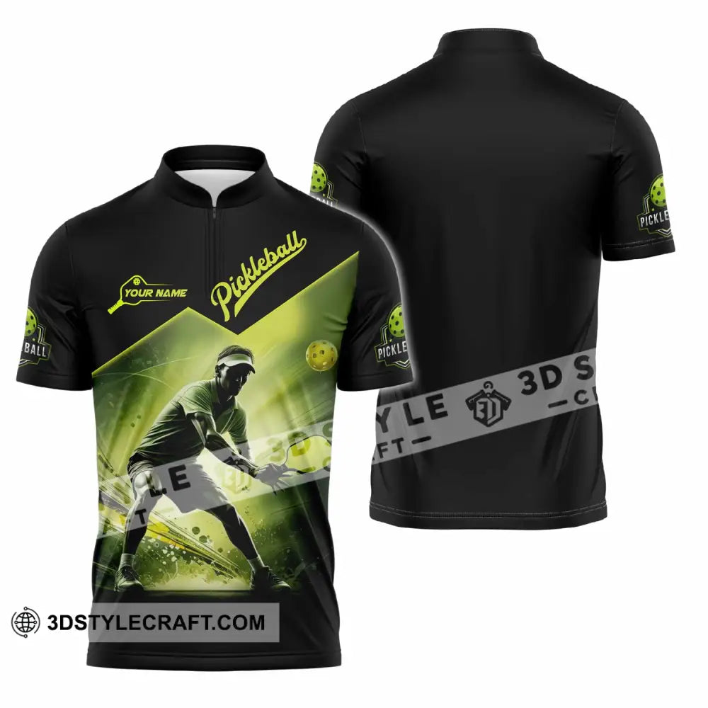 Unisex Shirt - Custom Pickleball 3D Shirt Zipper Polo Shirt / S T-shirt