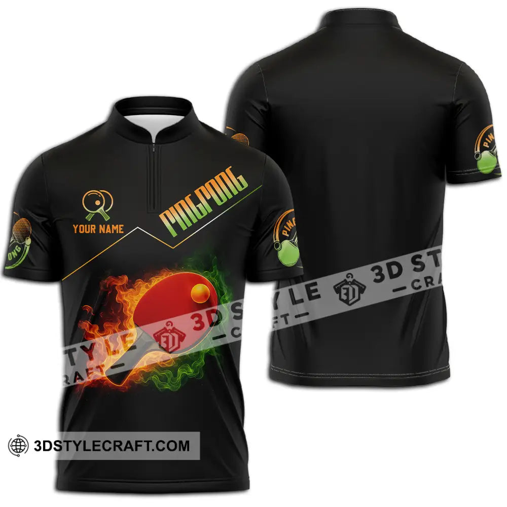 Unisex Shirt - Custom Ping Pong Shirt Zipper Polo Shirt / S T-shirt