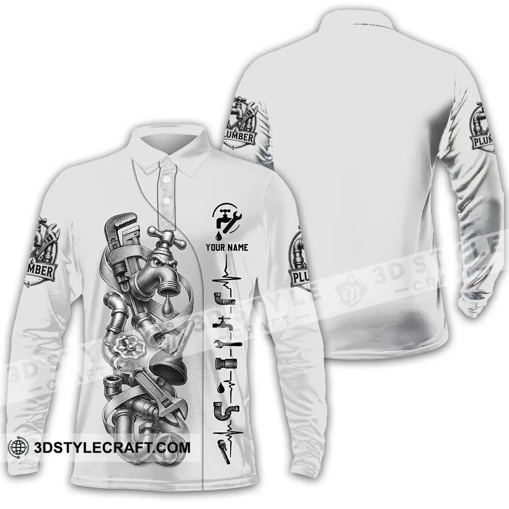 Unisex Shirt - Custom Plumber Shirt - Long Sleeve Polo / S - T-shirt