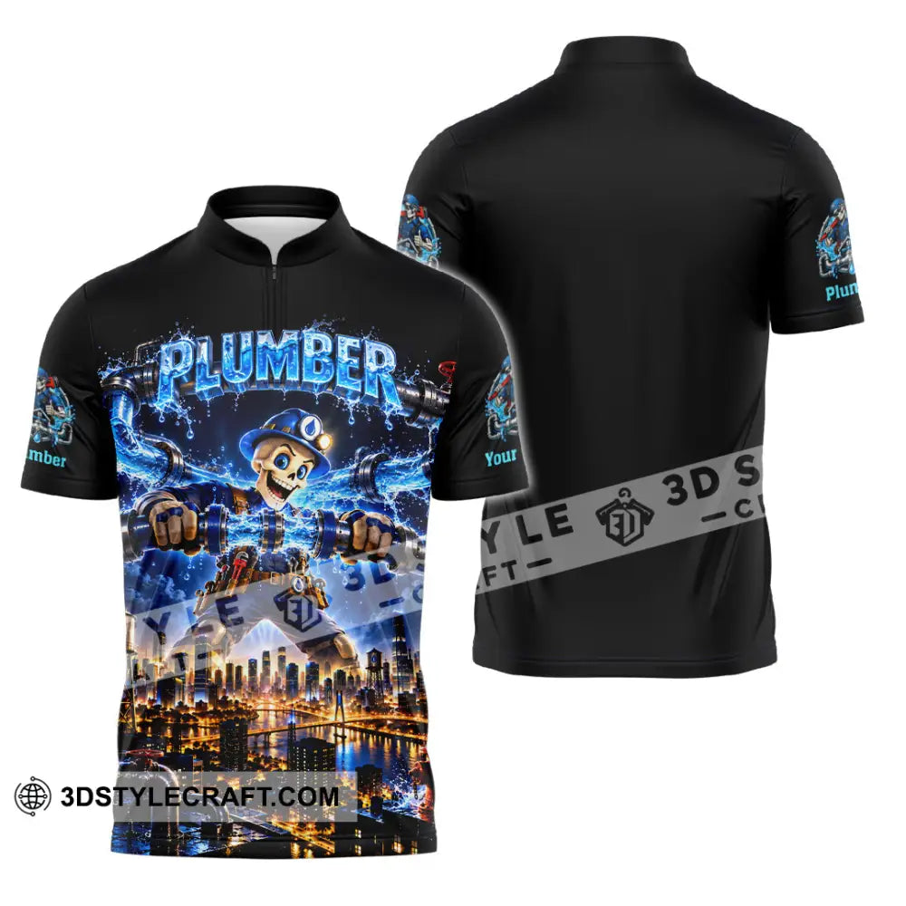 Unisex Shirt - Custom Plumber Shirt - Zipper Polo Shirt / S - T-shirt