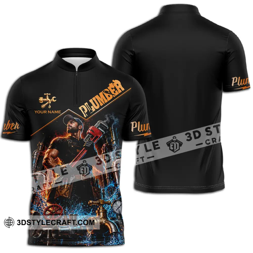 Unisex Shirt - Custom Plumber Shirt - Zipper Polo Shirt / S - T-shirt