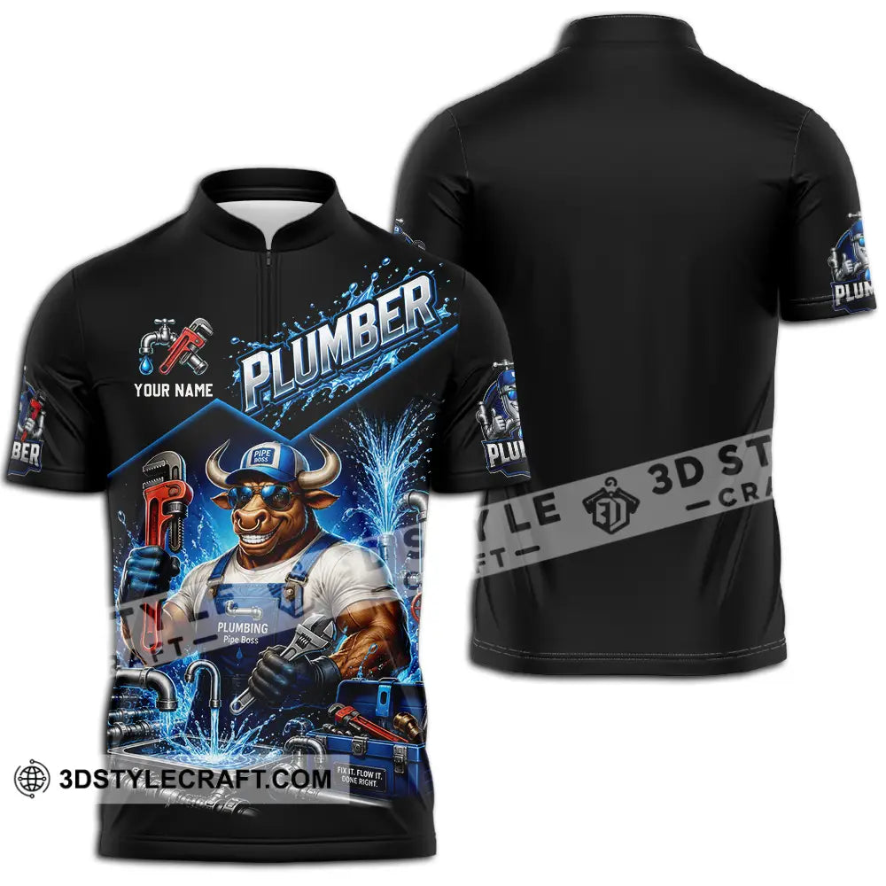 Unisex Shirt - Custom Plumber Shirt - Zipper Polo Shirt / S - T-shirt