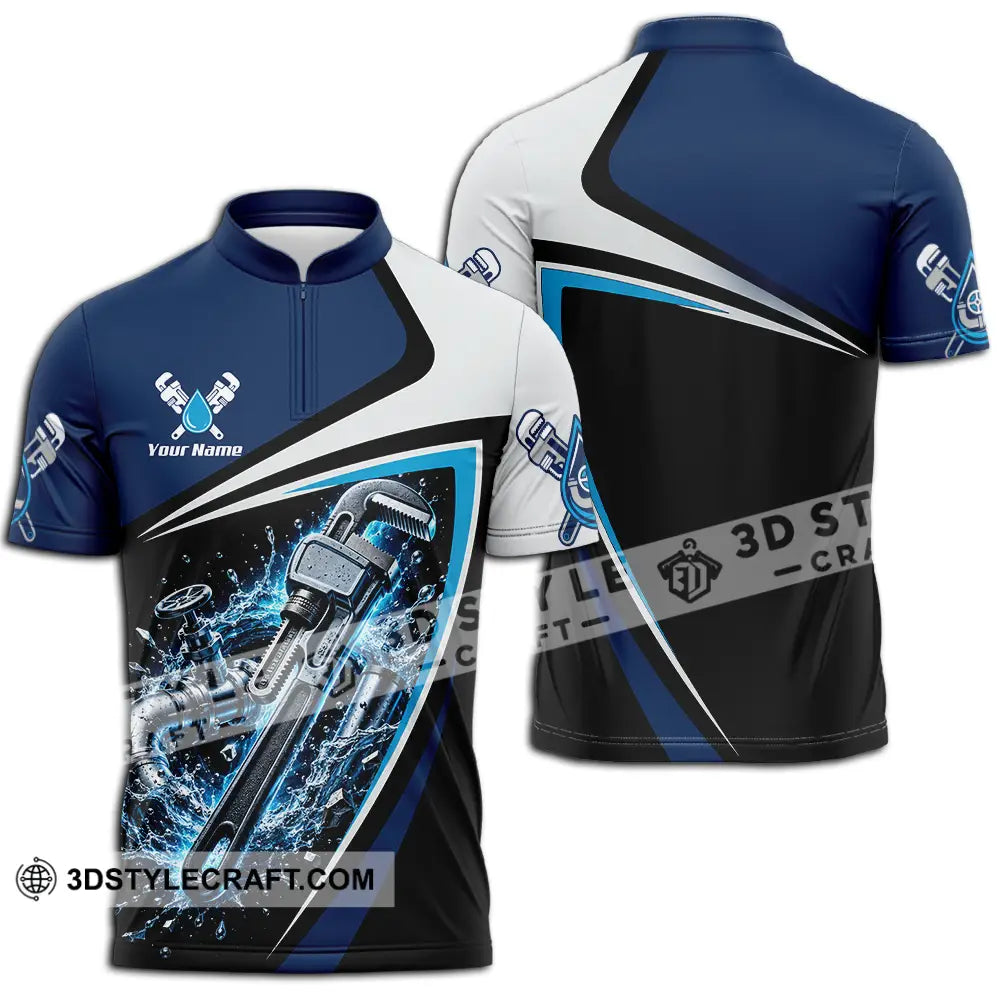 Unisex Shirt - Custom Plumber Shirt - Zipper Polo Shirt / S - T-shirt