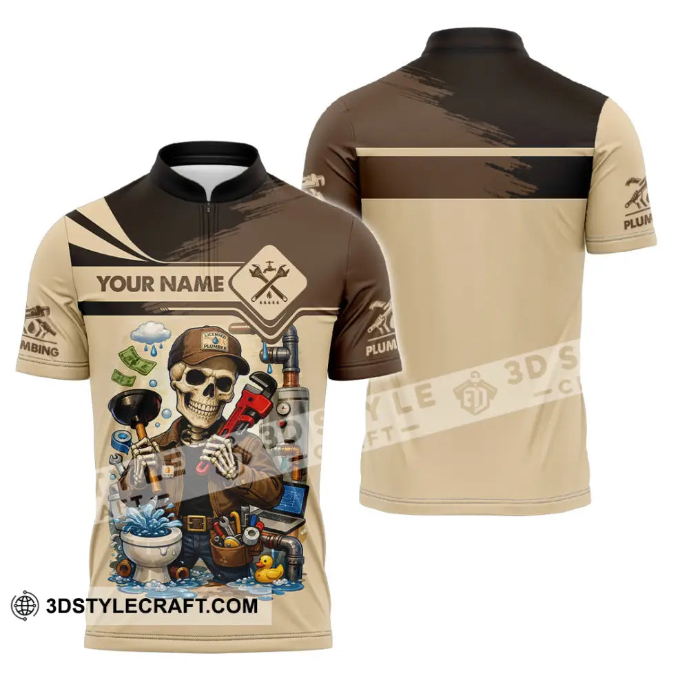 Unisex Shirt - Custom Plumbing Shirt - Zipper Polo Shirt / S - T-shirt