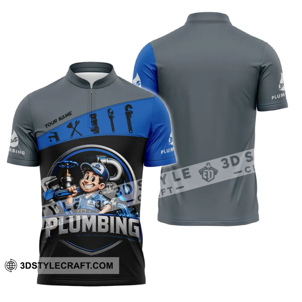 Unisex Shirt - Custom Plumbing Shirt - Zipper Polo Shirt / S - T-shirt