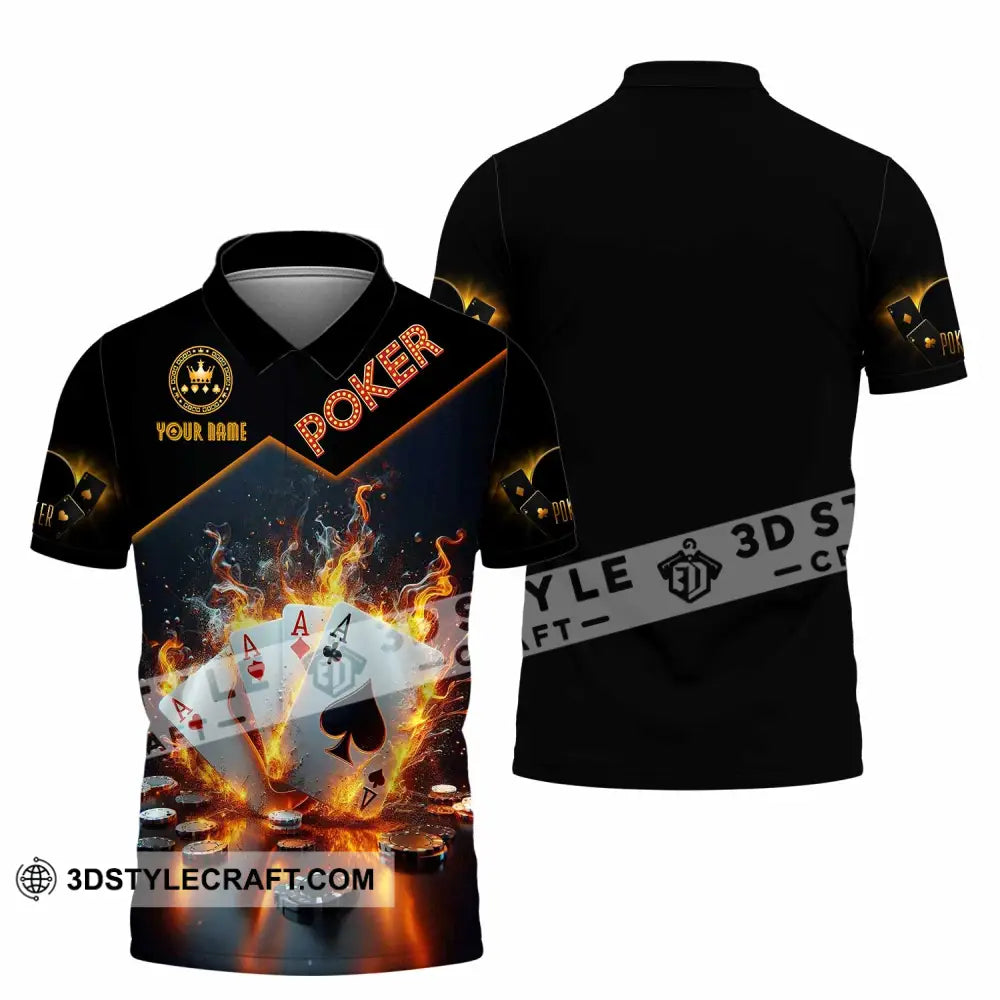 Unisex Shirt - Custom Poker Four Of Aces Card Lover Shirt Polo Shirt / S T-shirt